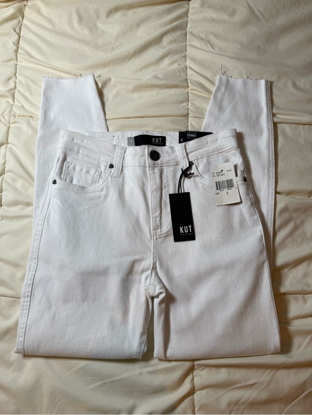 Kut From The Kloth White Connie High-Rise Ankle Skinny Jeans